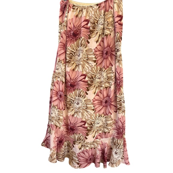 Y2K Vintage Barcellini Romantic Floral Maxi Skirt Sz 14 Cottagecore Boho Flowy - Picture 3 of 4